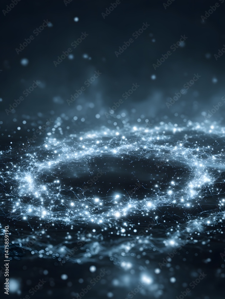 Obraz premium Futuristic Abstract Background with Glowing Particles and Light Effects