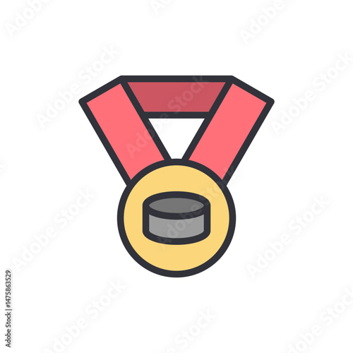 Hockey Victory Symbolizing Achievement Through A Gold Medal Awarded