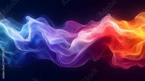 Wallpaper Mural a close up of a colorful wave of smoke on a black background Torontodigital.ca