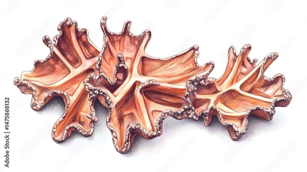 Fototapeta premium Three abstract, organic shapes in terracotta tones.