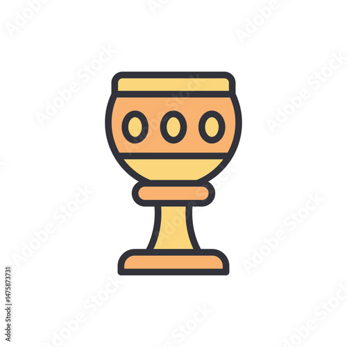 Gold Chalice With Circular Adornments Symbolizing Historical Relics