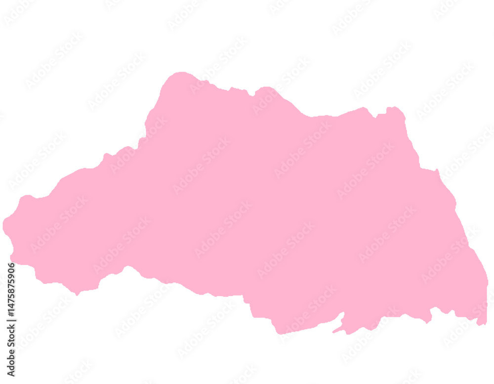 Obraz premium 埼玉県 地図 ピンク イラスト