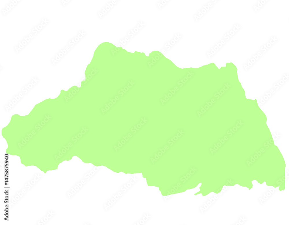 Fototapeta premium 埼玉県 地図 黄緑 イラスト