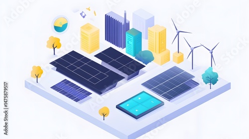 Sustainable city development plan illustration.