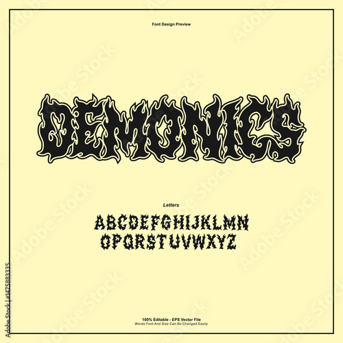 Death Metal Typeface, Black Metal, Heavy metal, Brutality, Punk Rock font. scary typography, horror Alphabet. editable for graphic design resources, stickers, prints, music poster etc.