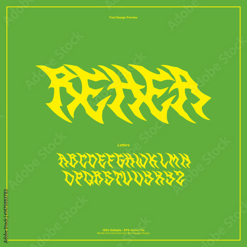 Death Metal Typeface, Black Metal, Heavy metal, Brutality, Punk Rock font. scary typography, horror Alphabet. editable for graphic design resources, stickers, prints, music poster etc.
