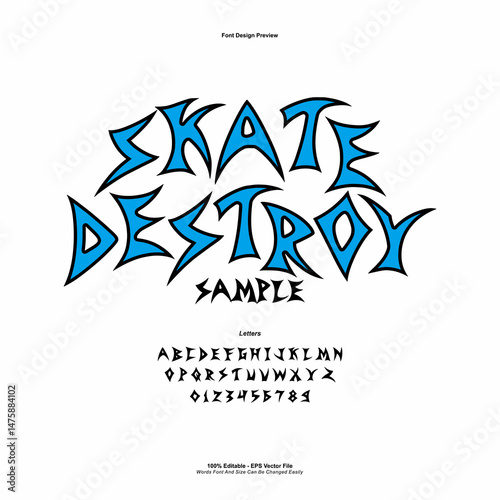 Death Metal Typeface, Black Metal, Heavy metal, Brutality, Punk Rock font. scary typography, horror Alphabet. editable for graphic design resources, stickers, prints, music poster etc.