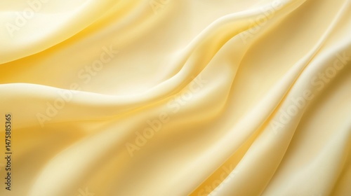 Elegant Draped Pale Yellow Silk Fabric Texture