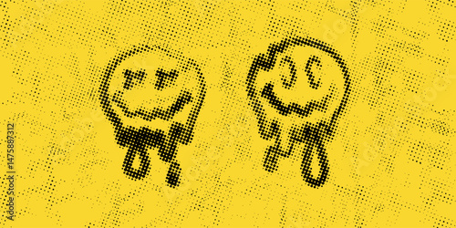 Smiling emoticon. Emoji of positive feelings. Happy face. Painted emotion icon.