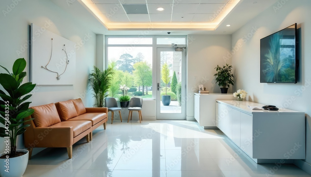 Fototapeta premium A clean and modern GP doctor's office waiting area , doctor's office, office, appointment