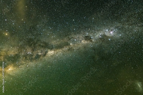 Fototapeta Naklejka Na Ścianę i Meble -  The Dark Emu in the Milky Way night sky with light cloud