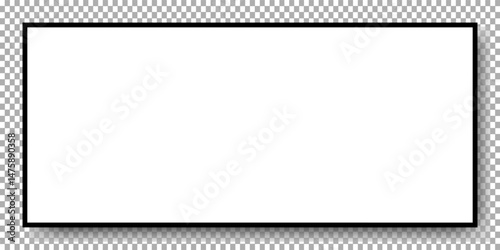 Realistic TV screen. Modern stylish lcd panel, led type. Large computer monitor display mockup. Blank television template.