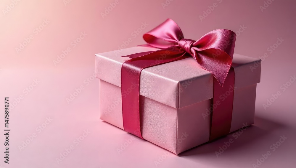 Elegant gift box with a satin ribbon, ready for a special occasion , surprise, polka dot ribbon Elegant gift box with a satin ribbon, ready for a special occasion , surprise, polka dot ribbon