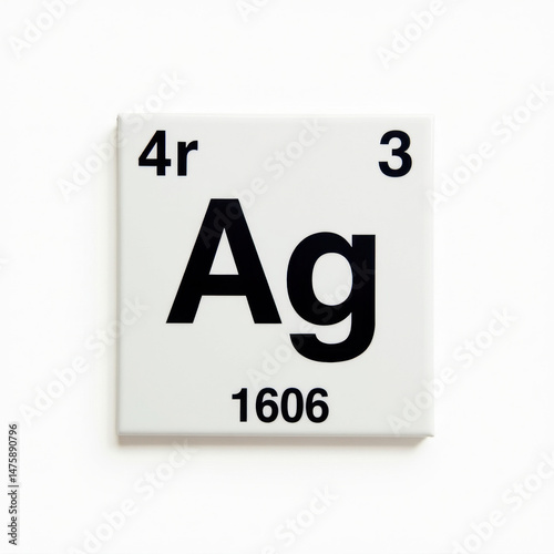 Silver (Ag) Periodic Table Element Tile - Minimalism