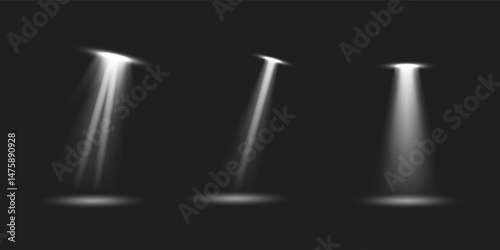 Vector set of light. Light source, studio lighting.