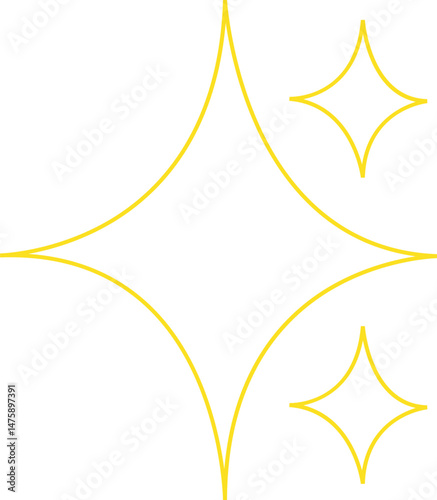 Sparkles emoji icon, shiny flashes of three cluster star yellow vector Sparkle star icon. Yellow stars icon. Sparkling star shimmer vector element Sparkles and Stars brilliant star icon SVG