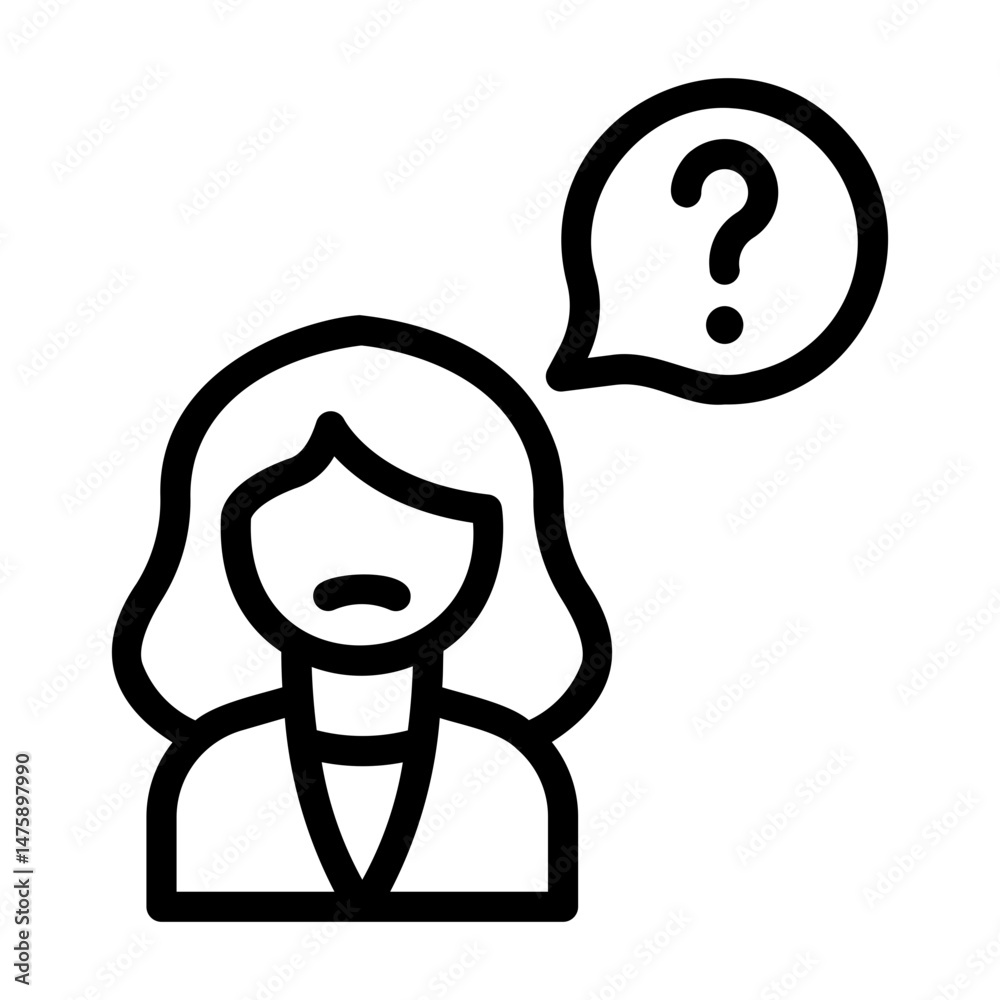 Obraz premium confused Line Icon