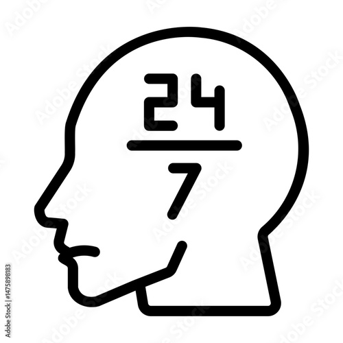 24 hours Line Icon