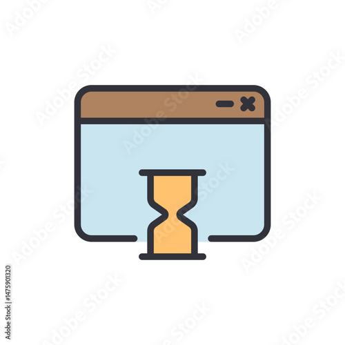 Loading Process In A Browser Window With An Hourglass Icon