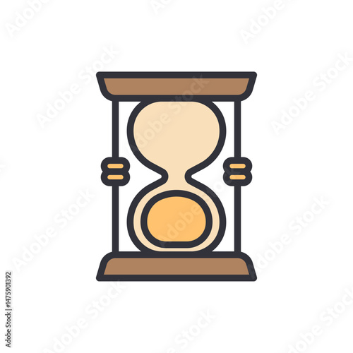 Stylized Hourglass Icon Symbolizing Time Management And Deadlines