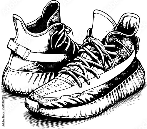 vector sketch illustration silhouette design icon logo symbol sneakers youth