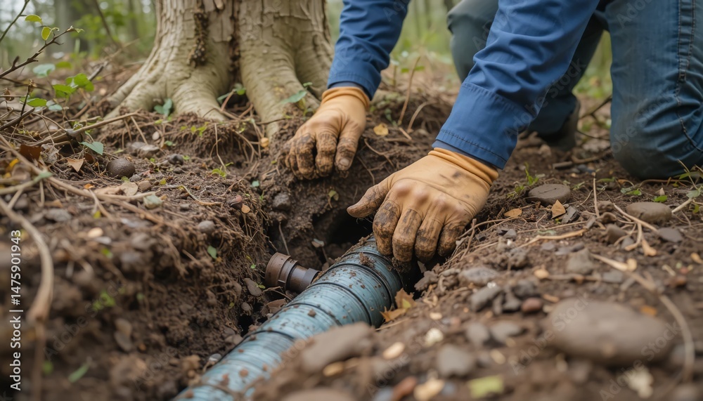 Obraz premium Worker Installing Interior Wall Panels During Renovation