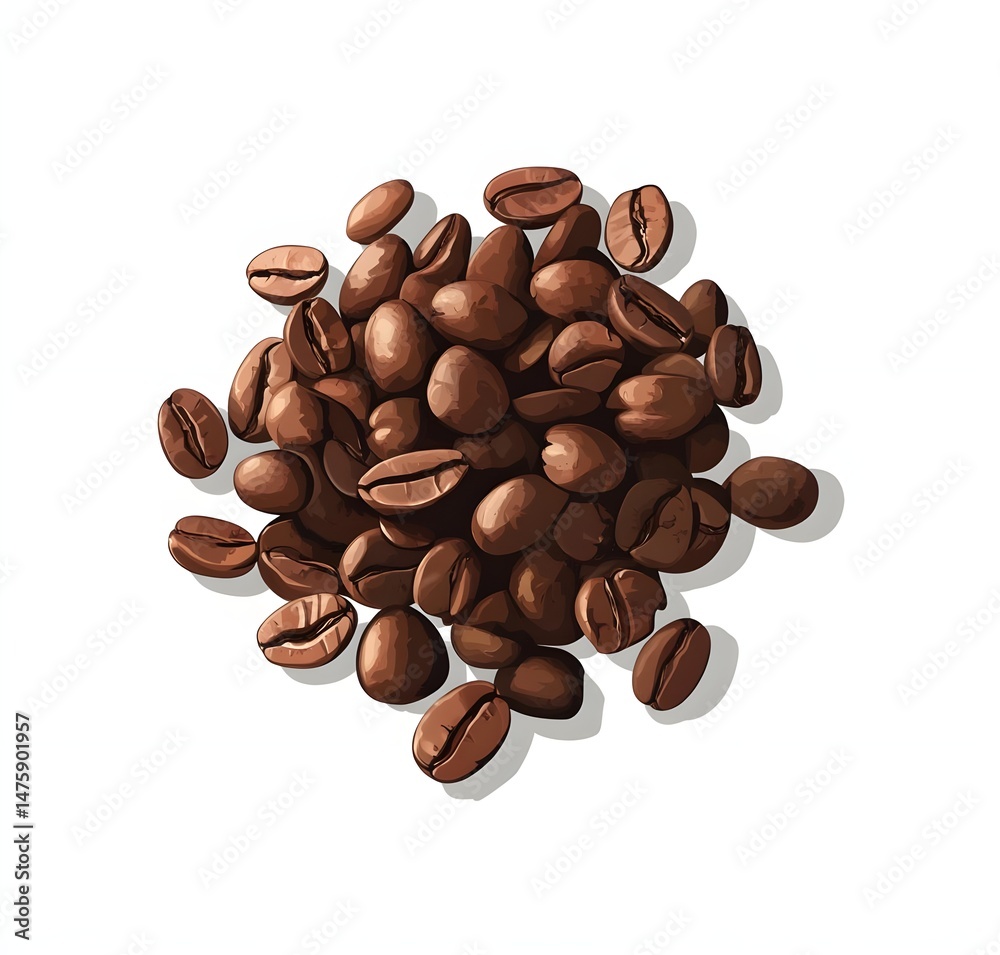 Naklejka premium Aromatic Roasted Coffee Beans