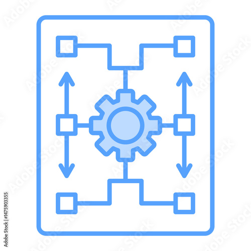 strategy planning icon blue