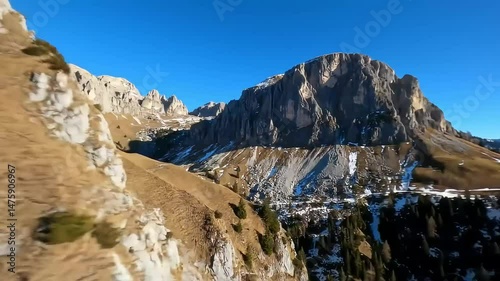 Rocky European Mountain Landscape from the Sky
