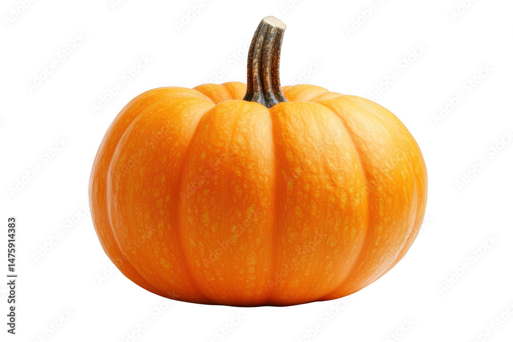 Obraz premium Single orange pumpkin isolated on white background