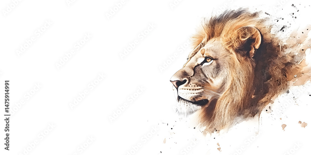 Fototapeta premium Watercolor Lion