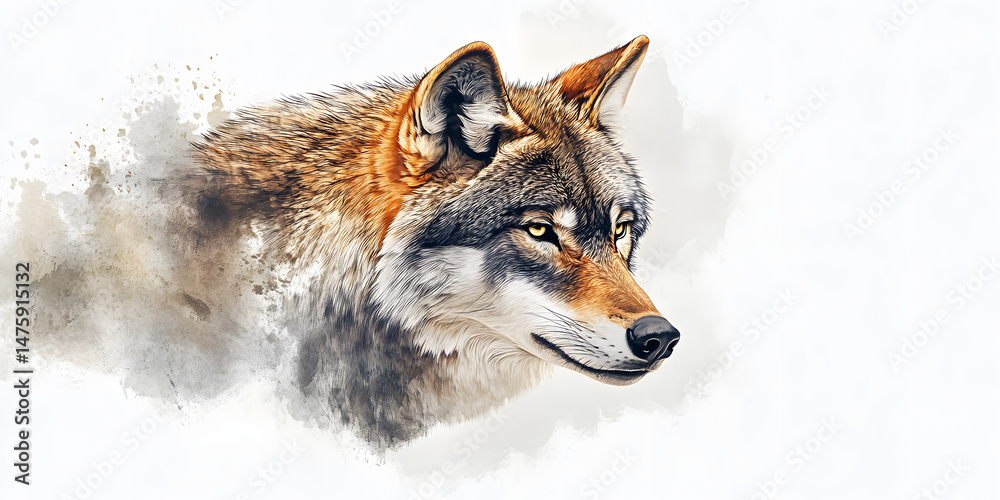 Obraz premium Watercolor wolf