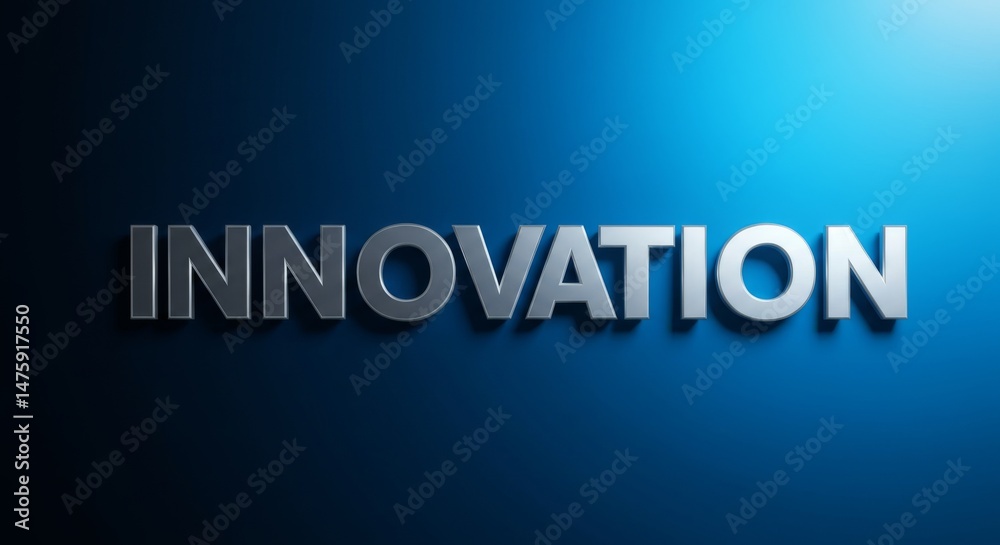 Innovation concept design featuring bold 3d text on a vibrant blue background Innovation concept design featuring bold 3d text on a vibrant blue background
