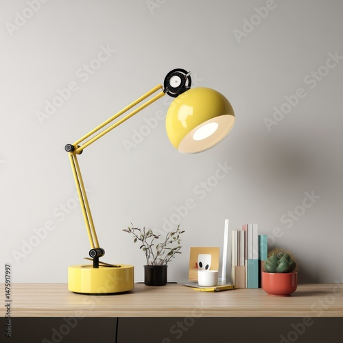 3D cartoon desk lamp mockup with customizable area to add your branding or logo.,