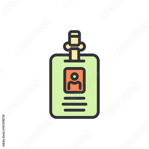 Stylized Identification Badge With Person Icon On Transparent Backdrop