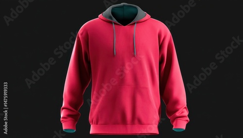 3D cartoon hoodie mockup with space for your custom graphics or logo placement.,