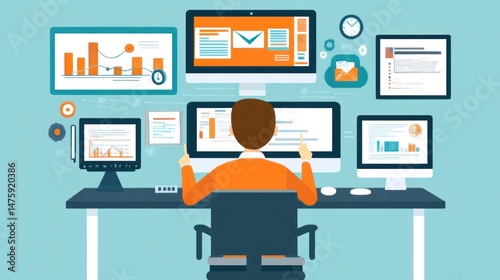 Data Analyst at Work: Managing Multiple Screens and Data Streams