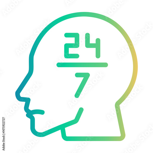 24 hours Line Gradient Icon