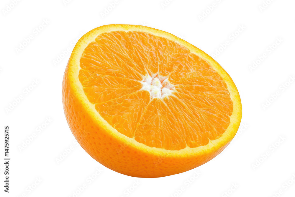 Fototapeta premium A sliced orange fruit close up on white background
