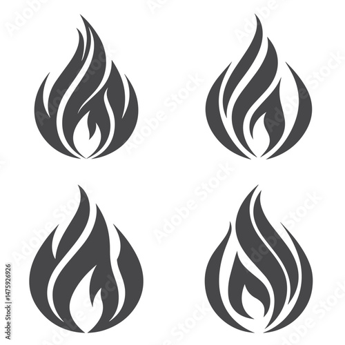 High quality fire emoticon isolated on white background. Fire emoji vector illustration. Lit icon.