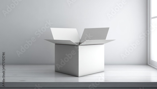 3D box mockup with blank space for adding your custom logo or design on the surface.