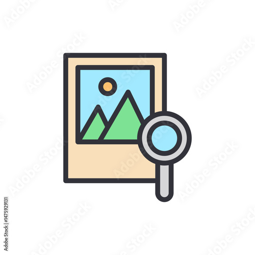 Exploring Nature Through Photography With Magnifying Glass Icon Style