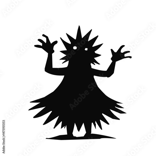 Devil monster Halloween silhouette