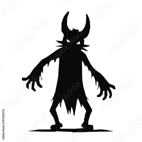 Devil monster Halloween silhouette