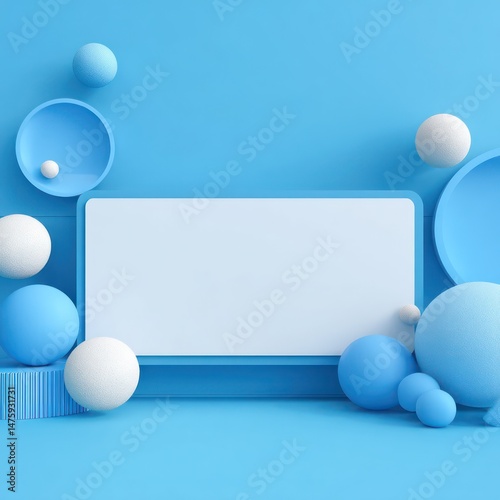 3D rendered cartoon artboard mockup with clean space to add your custom branding or artwork.