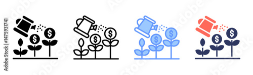 Growth icon sheet multiple style collection