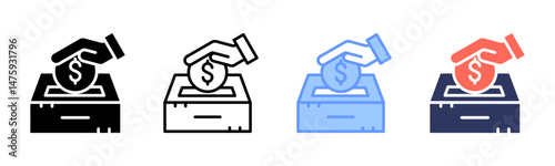 Donation icon sheet multiple style collection