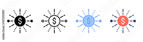 Collaboration icon sheet multiple style collection