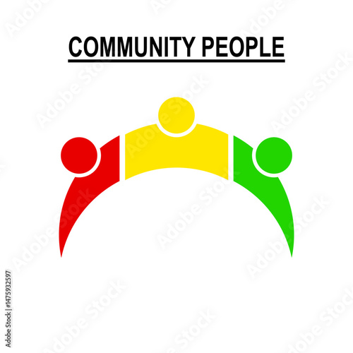 Vector icon depicting a diverse group of individuals standing together in a collaborative and engaged manner, symbolizing teamwork and community unity
