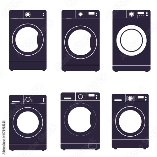 Laundry Machine Variety: A collection of various laundry machine, illustrating options for home appliance.